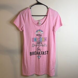 Sleep & Co Pink Pajama Top Unicorn Diamond Graphic Size Med #104